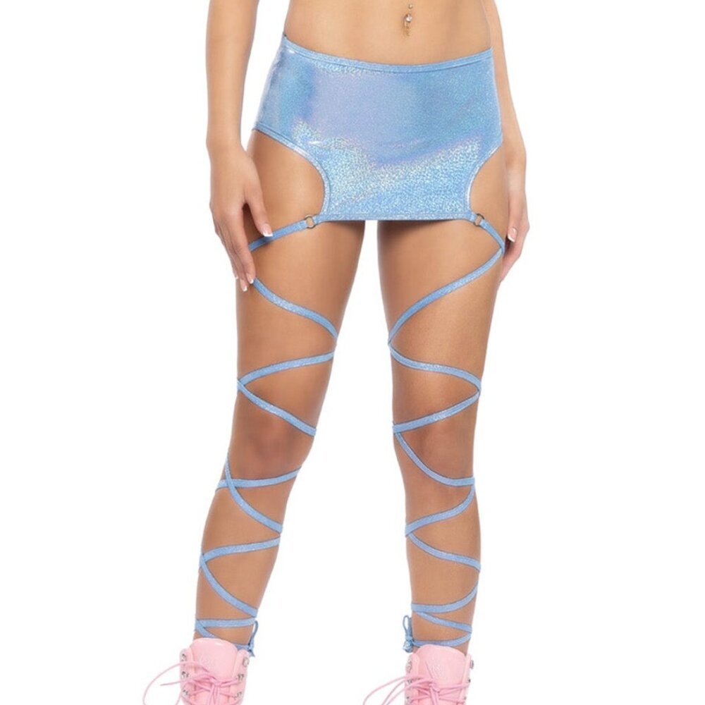 J Valentine - Sky High Peri Blue Harness Wrap Skirt